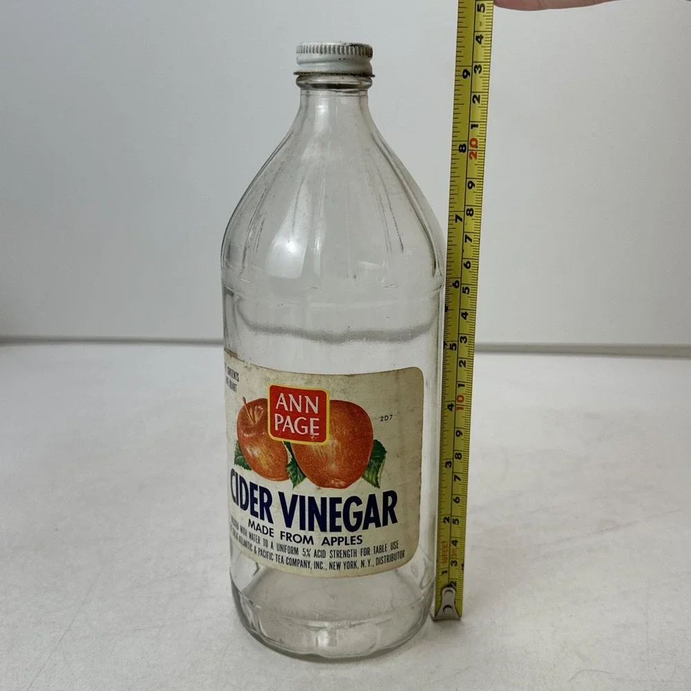 Vintage Ann Page Cider Vinegar Glass Bottle Great Atlantic Pacific Tea New York